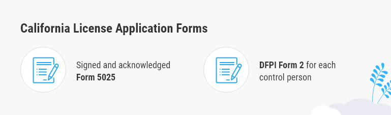 california license application forms